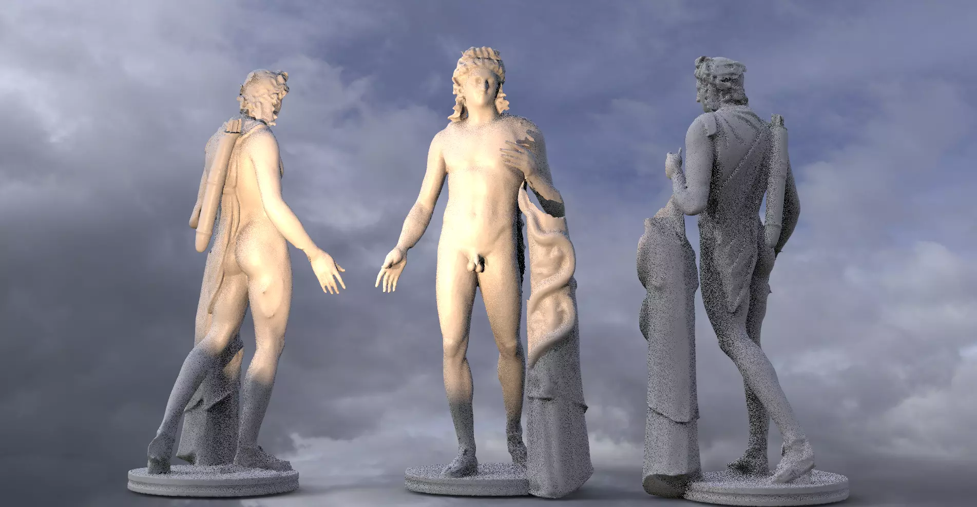 Apollo Greek Sun God sculpture 2  3D model_0