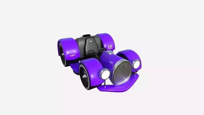 Cartoon Kart E07 Purple - Vehicle Racing Design Low-poly 3D model