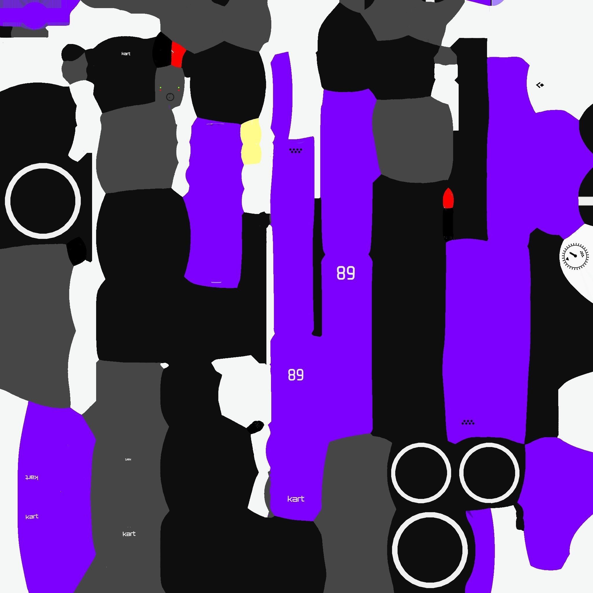 Cartoon Kart E07 Purple - Vehicle Racing Design Low-poly 3D model_20