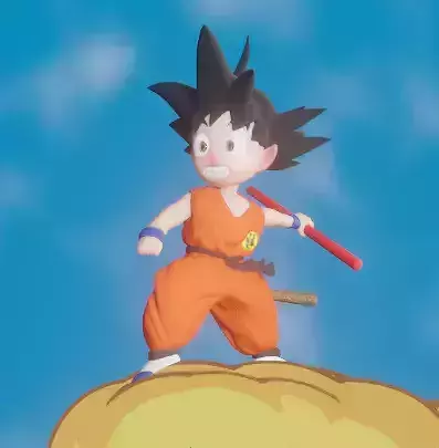 Goku Model dragon ball character in orange outfit