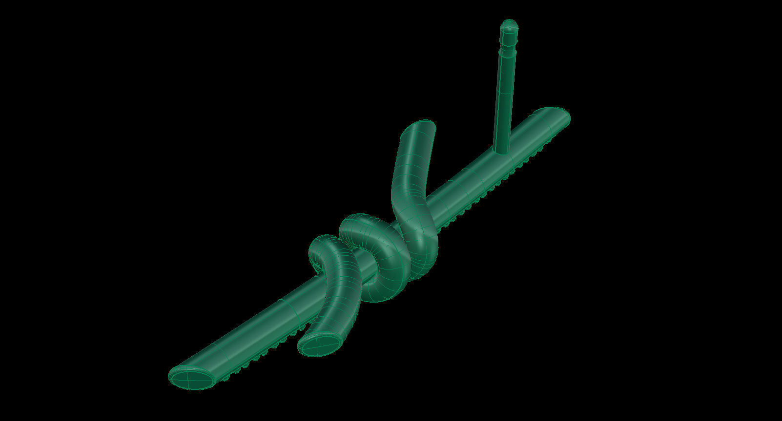 T Knot Drop Diamond Earring 27 mm 3D print model_17