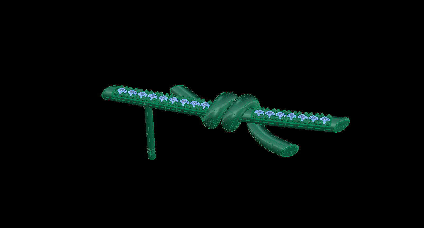 T Knot Drop Diamond Earring 27 mm 3D print model_19