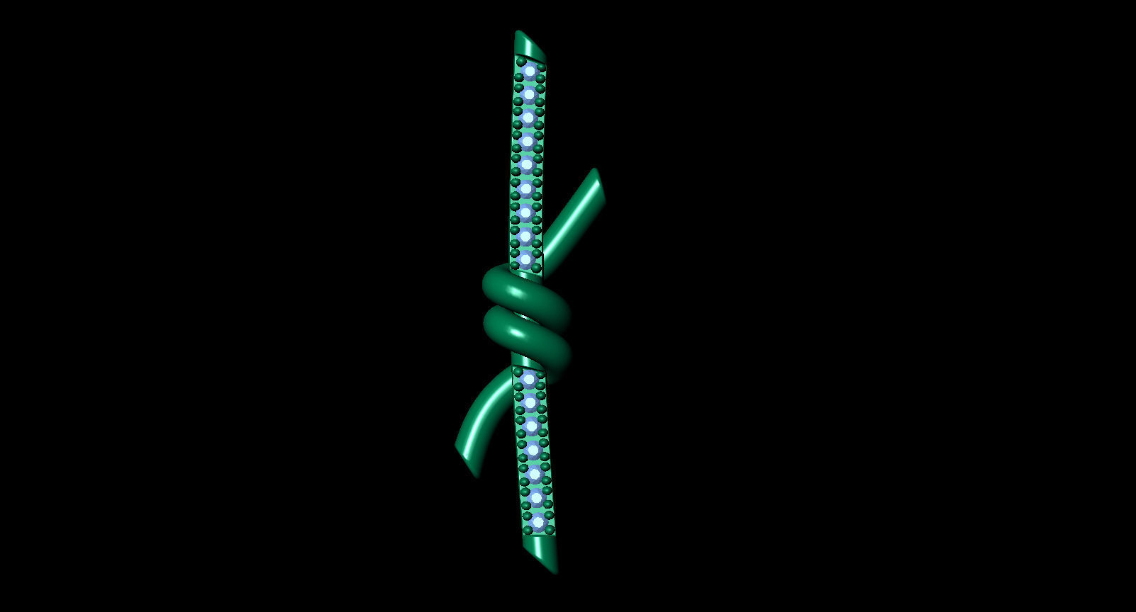 T Knot Drop Diamond Earring 27 mm 3D print model_12