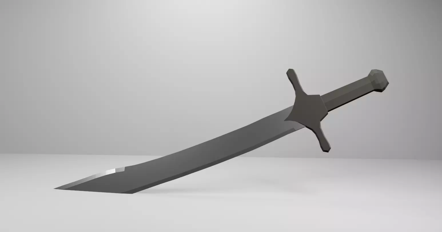 machete sword 3D model_0