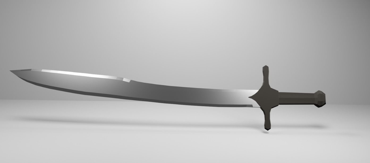 machete sword 3D model_2