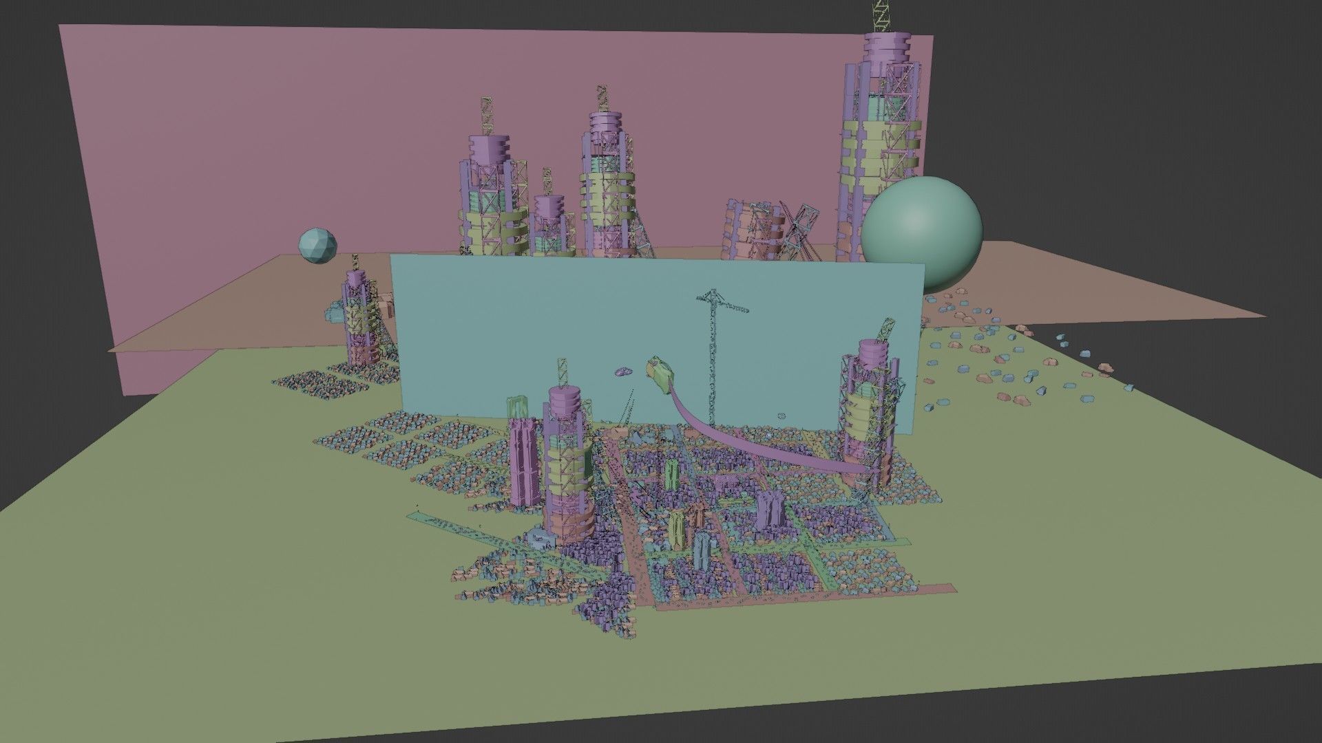 Blender Mega city project 3D model_5