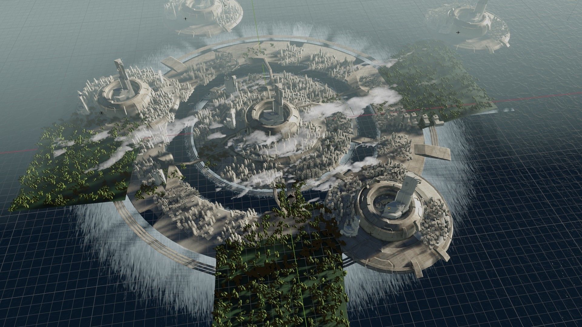 blender futuristic mega city rendered with eevee 3D model_2