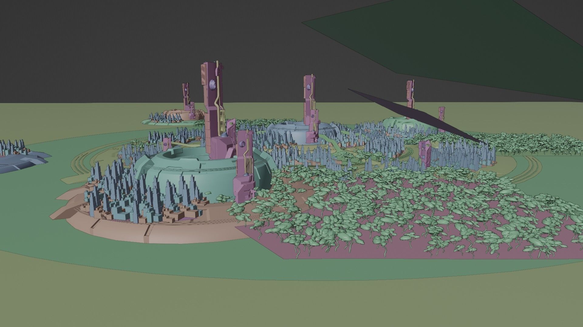 blender futuristic mega city rendered with eevee 3D model_4