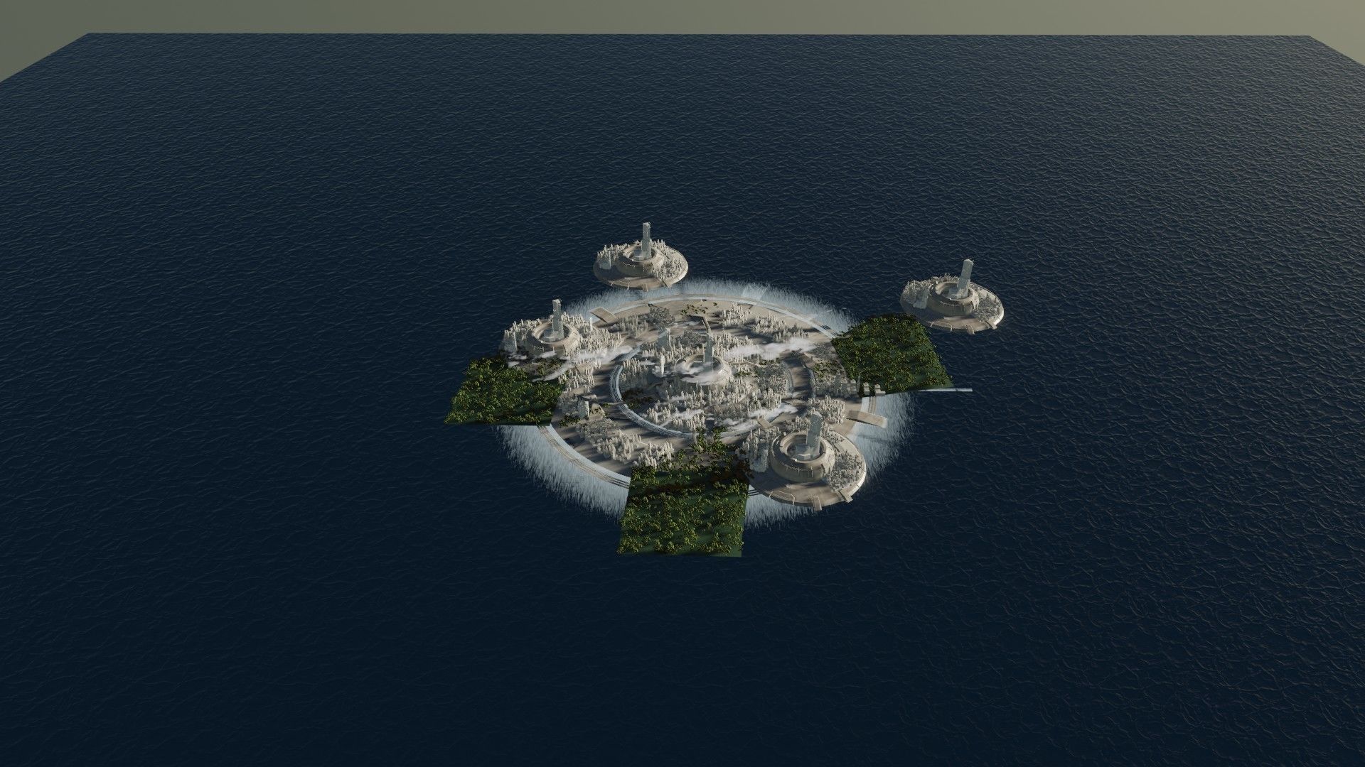 blender futuristic mega city rendered with eevee 3D model_3