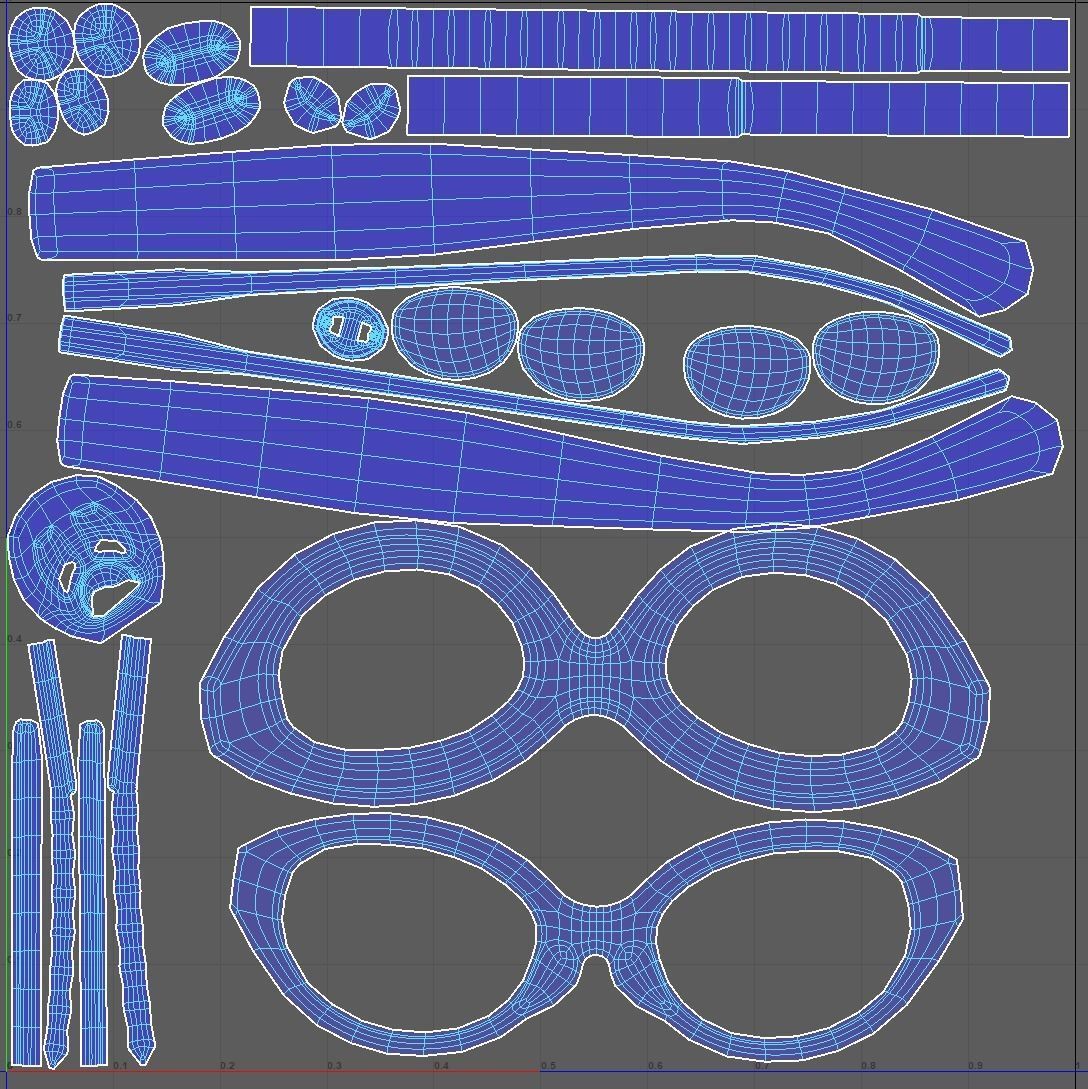 Stussy Sunglasses LOWPOLY ModelING TEX Low-poly 3D model_9