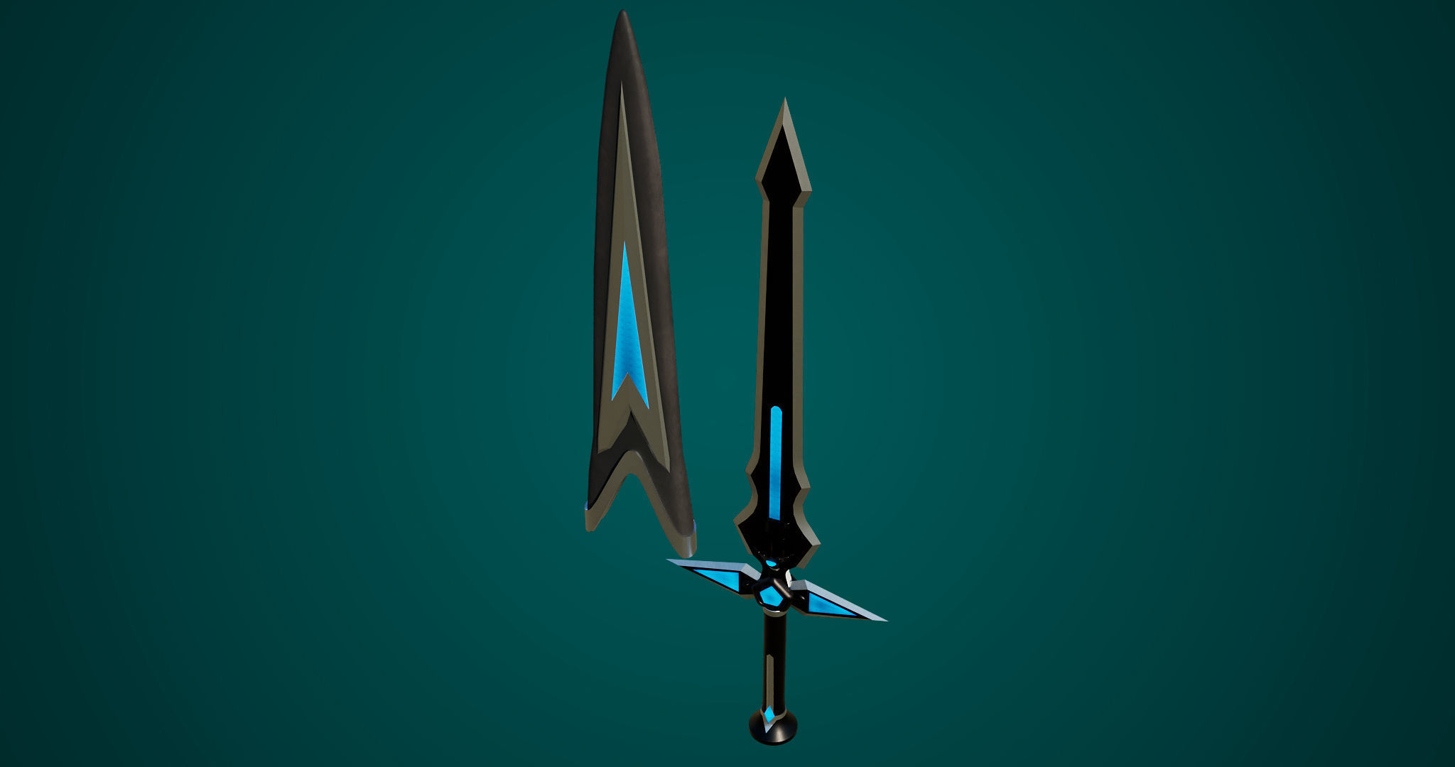 Fantasy Sword 04 PBR Unity UE Arnold V-Ray Textures Low-poly 3D model_11