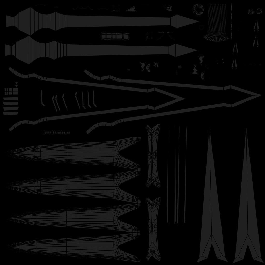 Fantasy Sword 04 PBR Unity UE Arnold V-Ray Textures Low-poly 3D model_29