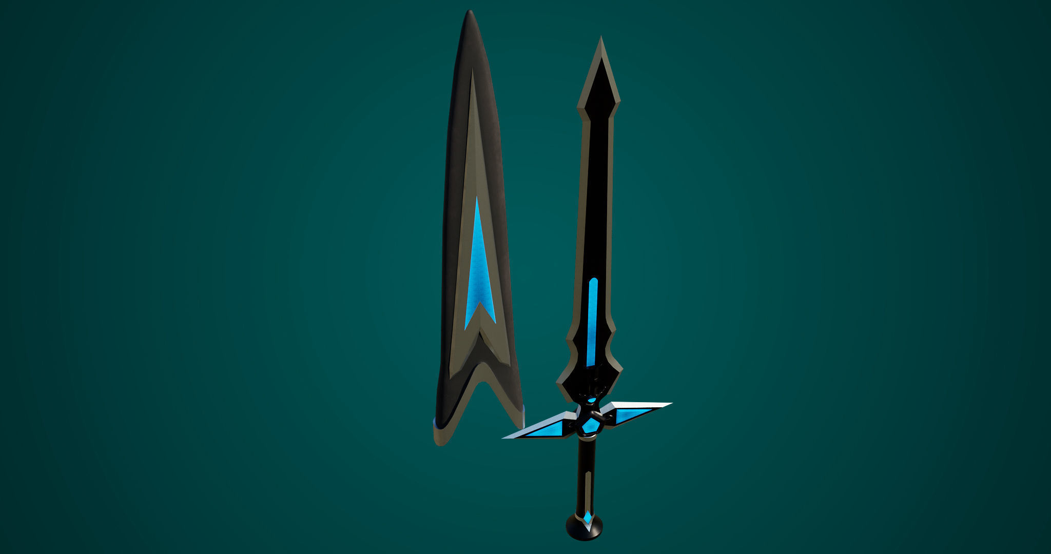 Fantasy Sword 04 PBR Unity UE Arnold V-Ray Textures Low-poly 3D model_13