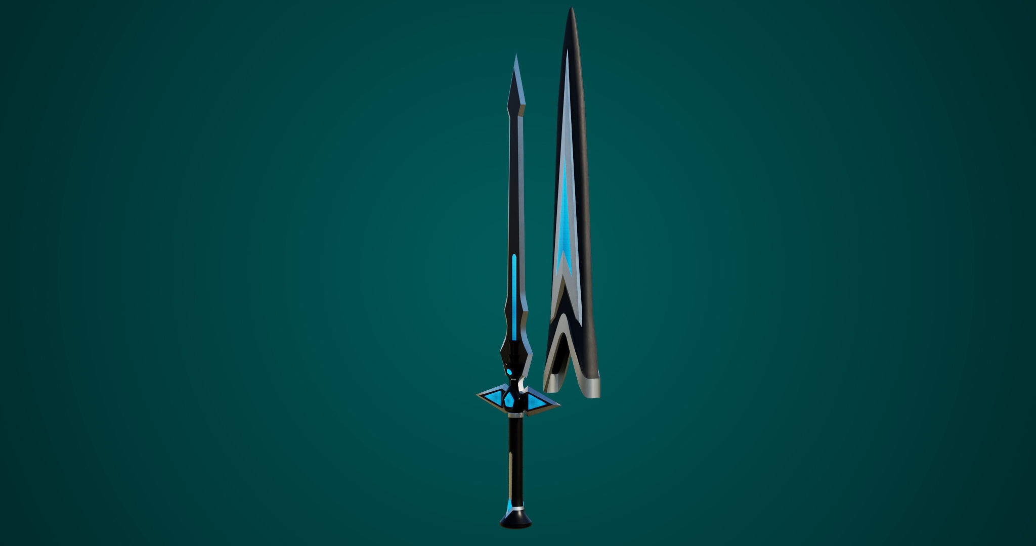 Fantasy Sword 04 PBR Unity UE Arnold V-Ray Textures Low-poly 3D model_3