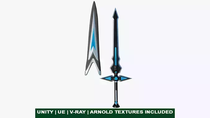 Fantasy Sword 04 PBR Unity UE Arnold V-Ray Textures