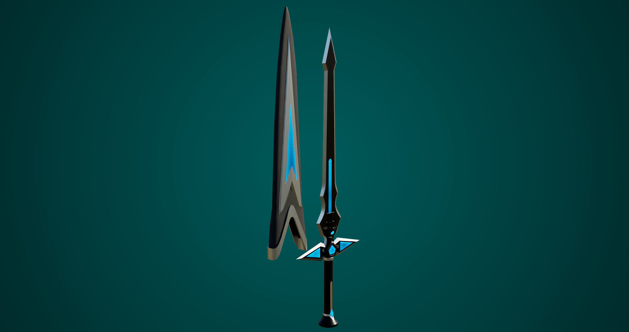 Fantasy Sword 04 PBR Unity UE Arnold V-Ray Textures Low-poly 3D model_7