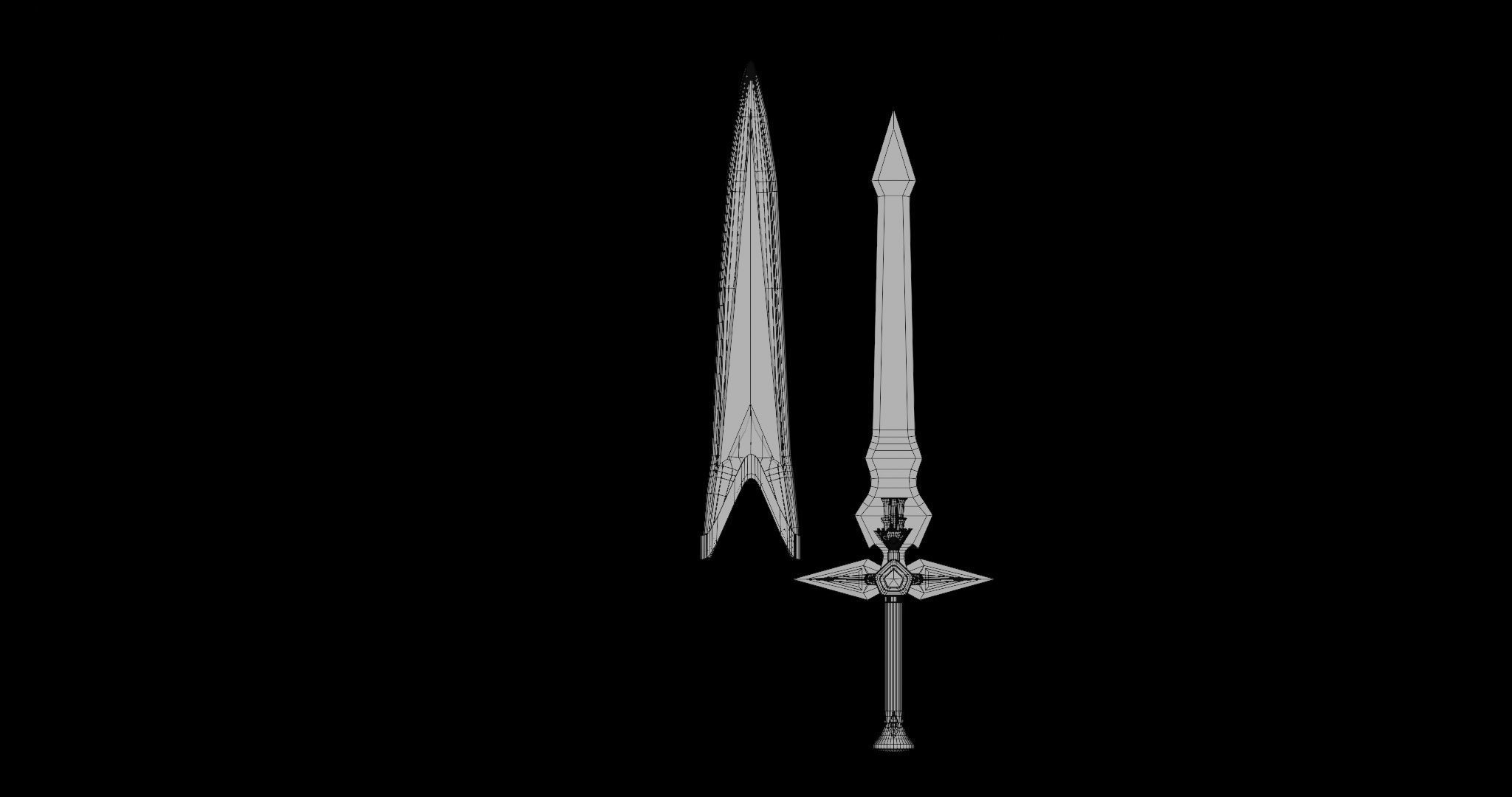 Fantasy Sword 04 PBR Unity UE Arnold V-Ray Textures Low-poly 3D model_25