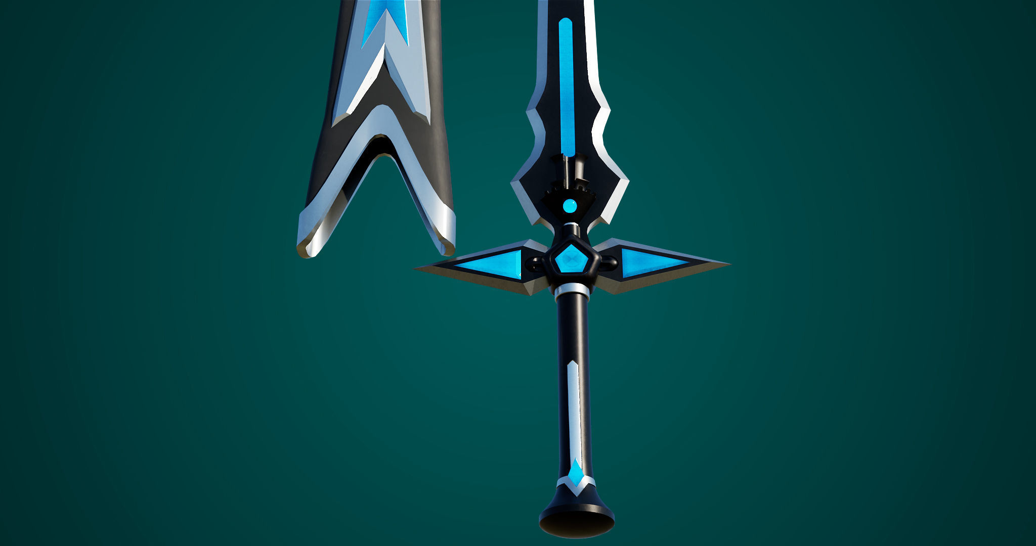 Fantasy Sword 04 PBR Unity UE Arnold V-Ray Textures Low-poly 3D model_21