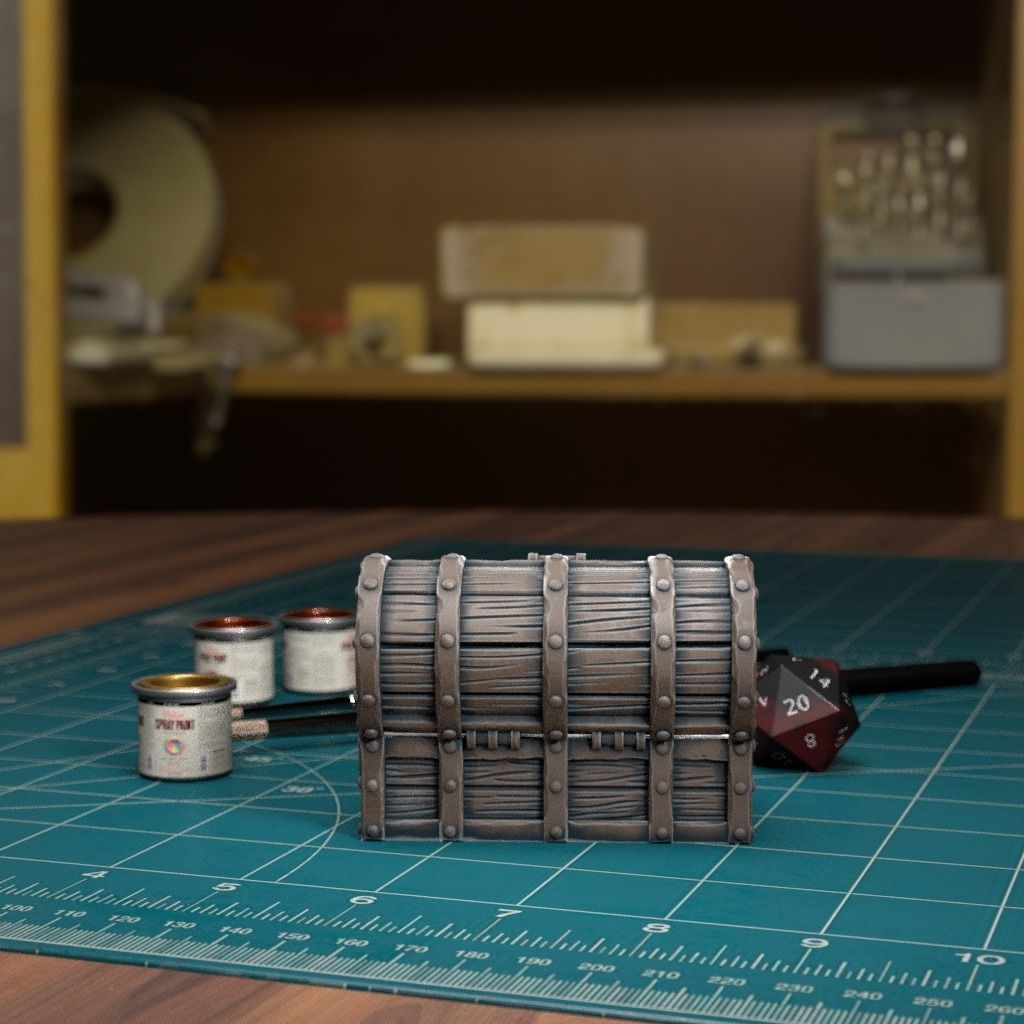 Chest Empty - Pre-Supported 3D print model_1