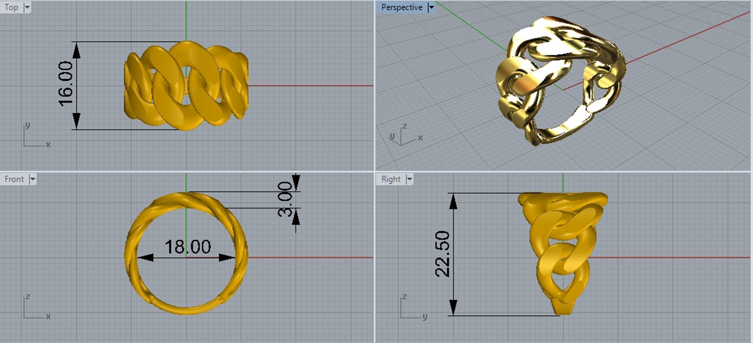 Set Chain - Jewelry 3D - 4 Models 3D Model Collection_36
