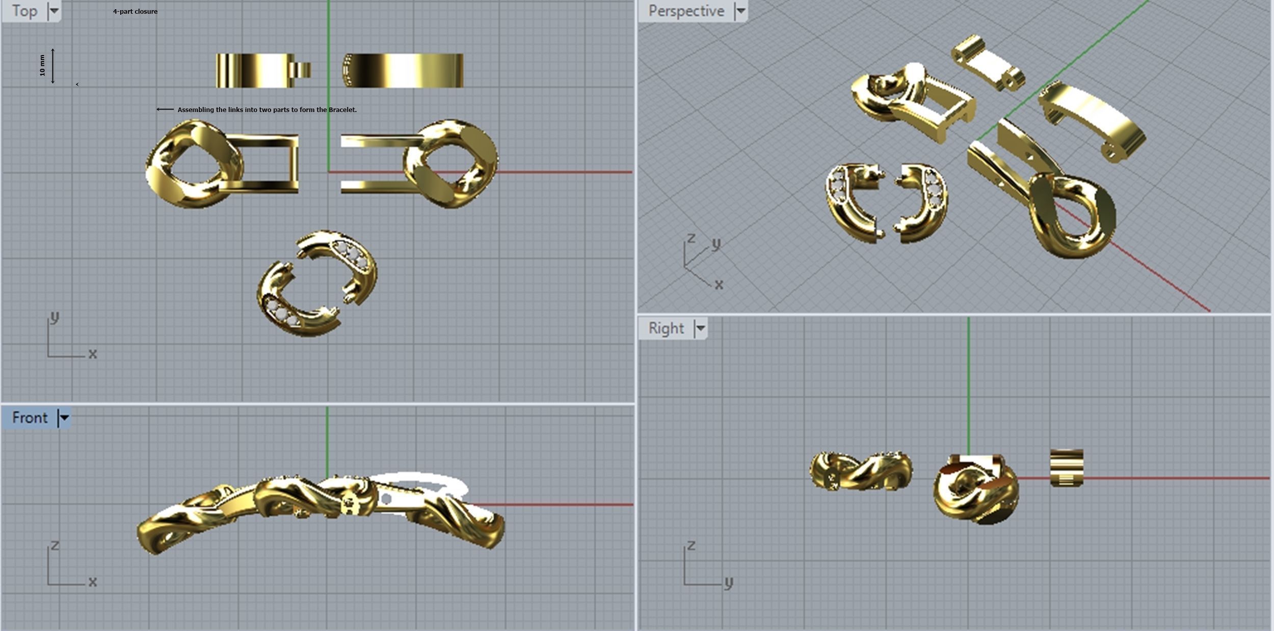Set Chain - Jewelry 3D - 4 Models 3D Model Collection_24