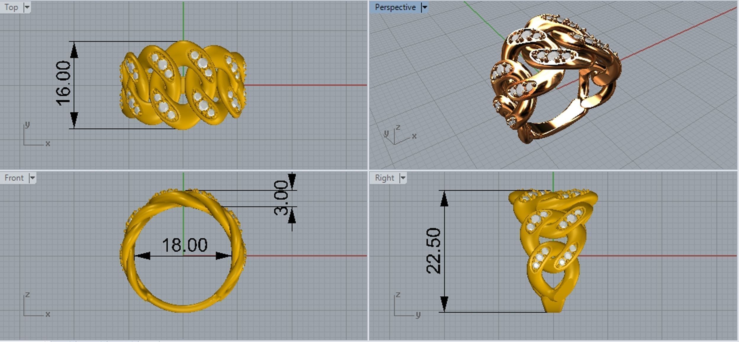 Set Chain - Jewelry 3D - 4 Models 3D Model Collection_12