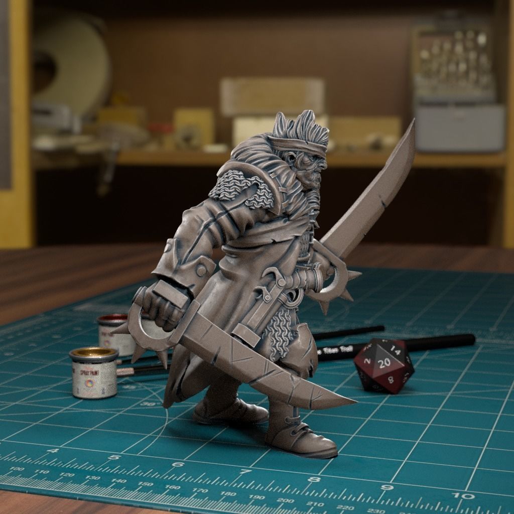 Pilgrim Leader Sword - Pre-Supported 3D print model_3