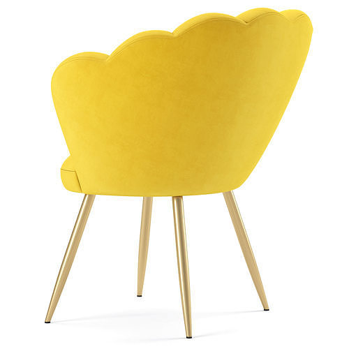 Vivian Velvet Cocktail Chair 3D model 5
