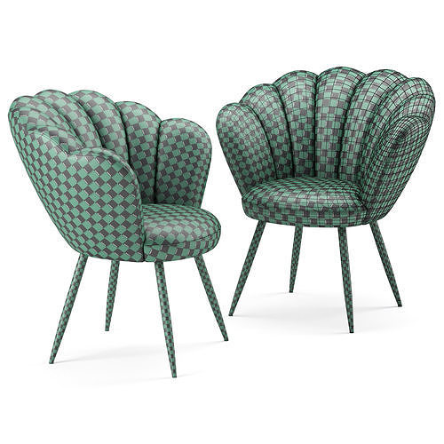 Vivian Velvet Cocktail Chair 3D model 7