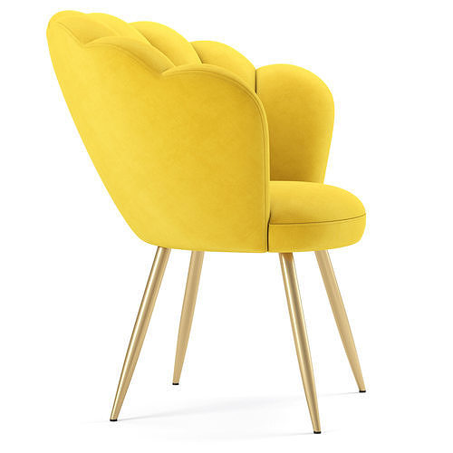 Vivian Velvet Cocktail Chair 3D model 3