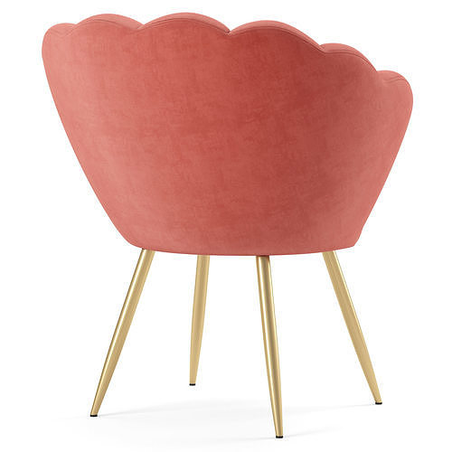 Vivian Velvet Cocktail Chair 3D model 4