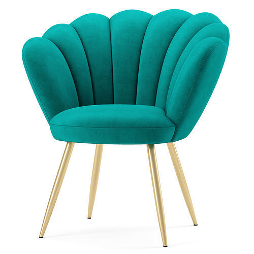 Vivian Velvet Cocktail Chair 3D model 6