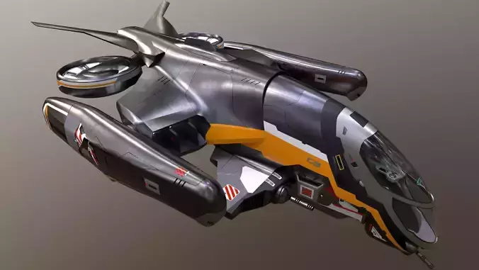 Sci-Fi Light Gunship G9 3D model