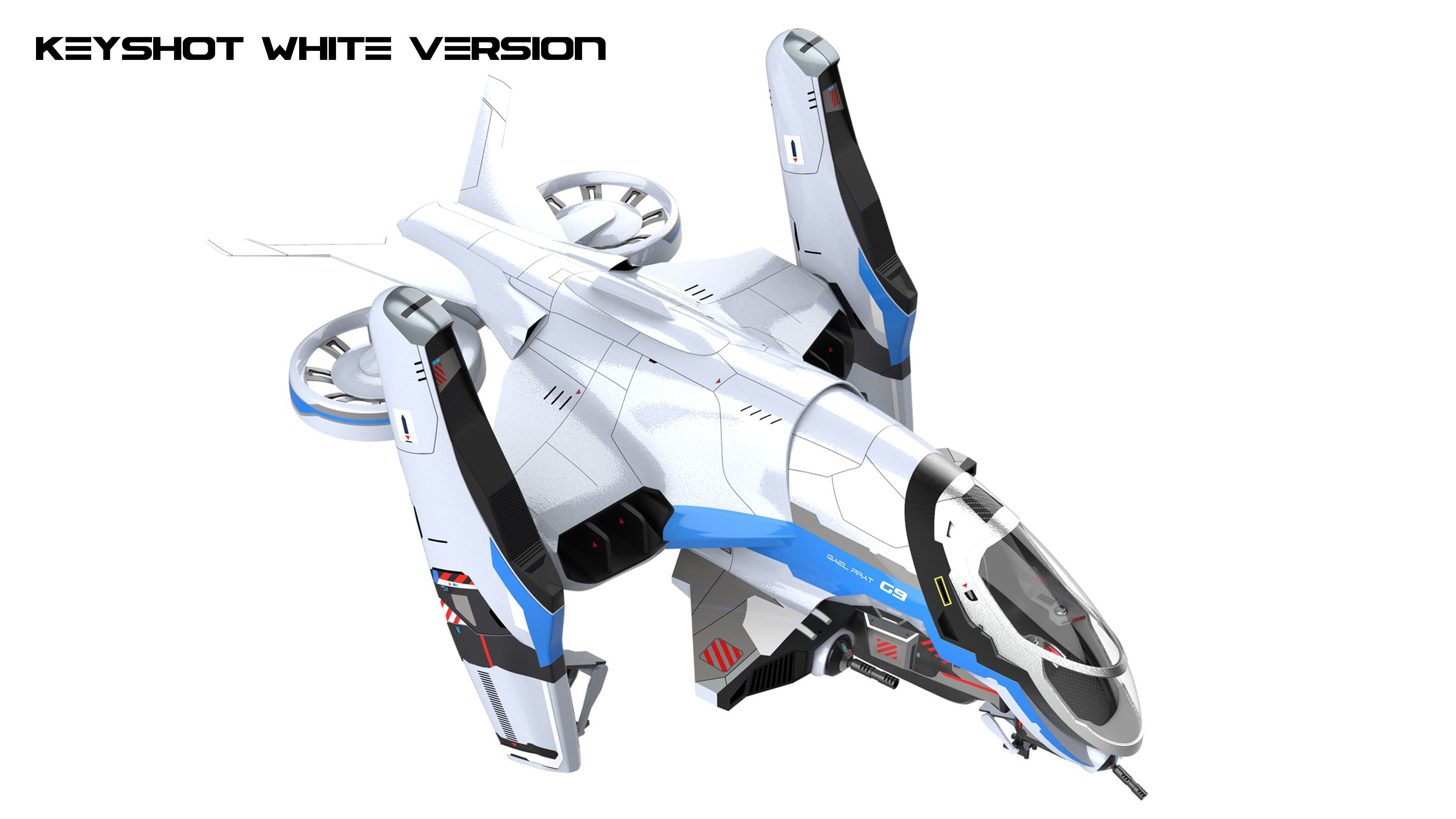 Sci-Fi Light Gunship G9 3D model | CGTrader