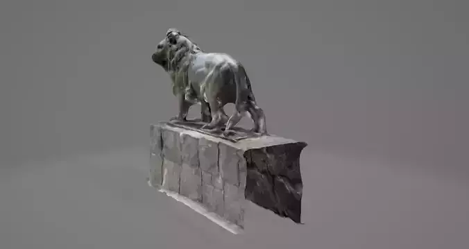lion statue 3d scanned raw archive 3D model