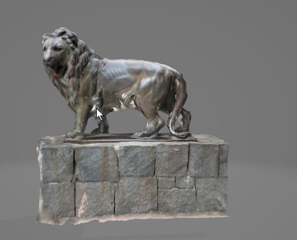 lion statue 3d scanned raw archive 3D model_1