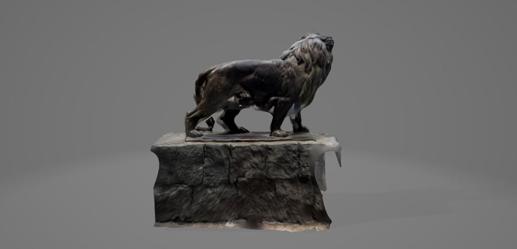 lion statue 3d scanned raw archive 3D model_2
