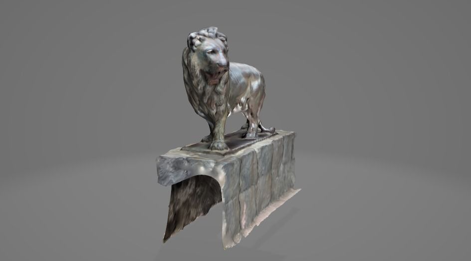 lion statue 3d scanned raw archive 3D model_4