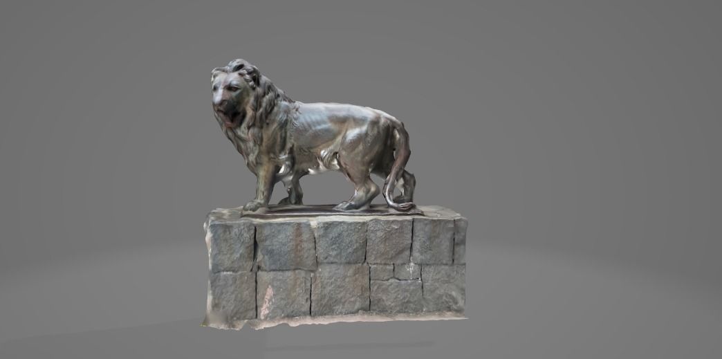 lion statue 3d scanned raw archive 3D model_3