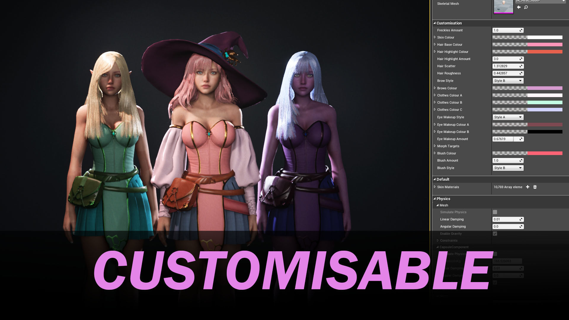 Witch Girl - Game Ready Rigged Character Low-poly 3D model_2