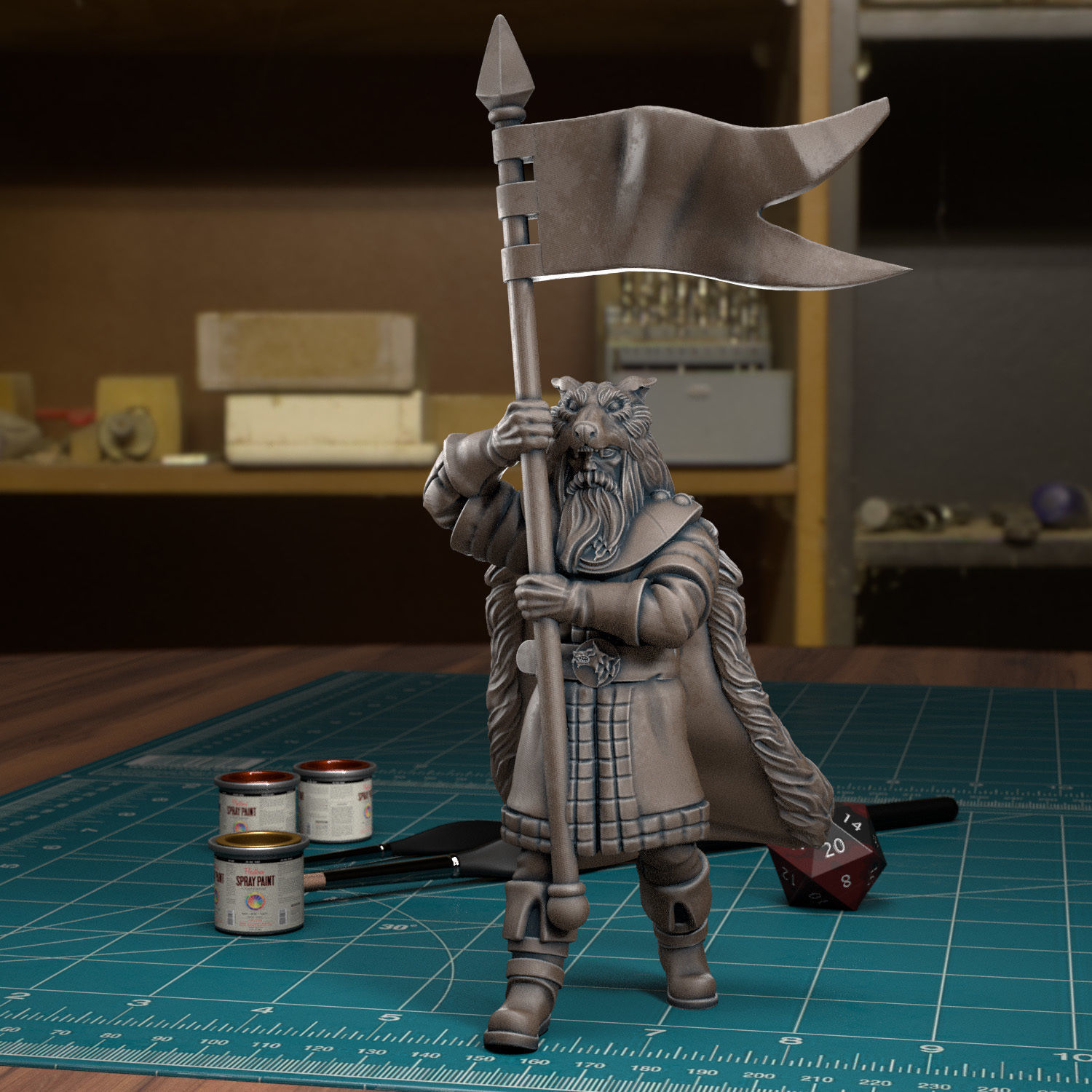Northern Guard Bannerman - Pre-Supported 3D print model_1