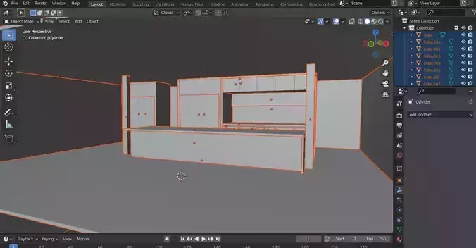Blender 3d Kitchen Modeling Part 1