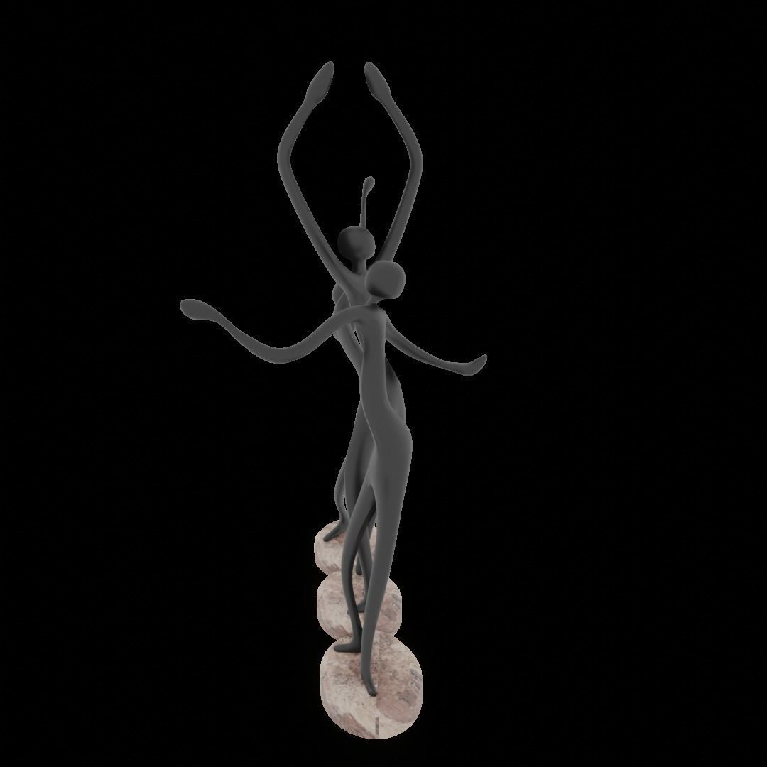 Abstract dance Figurine 3D model_2