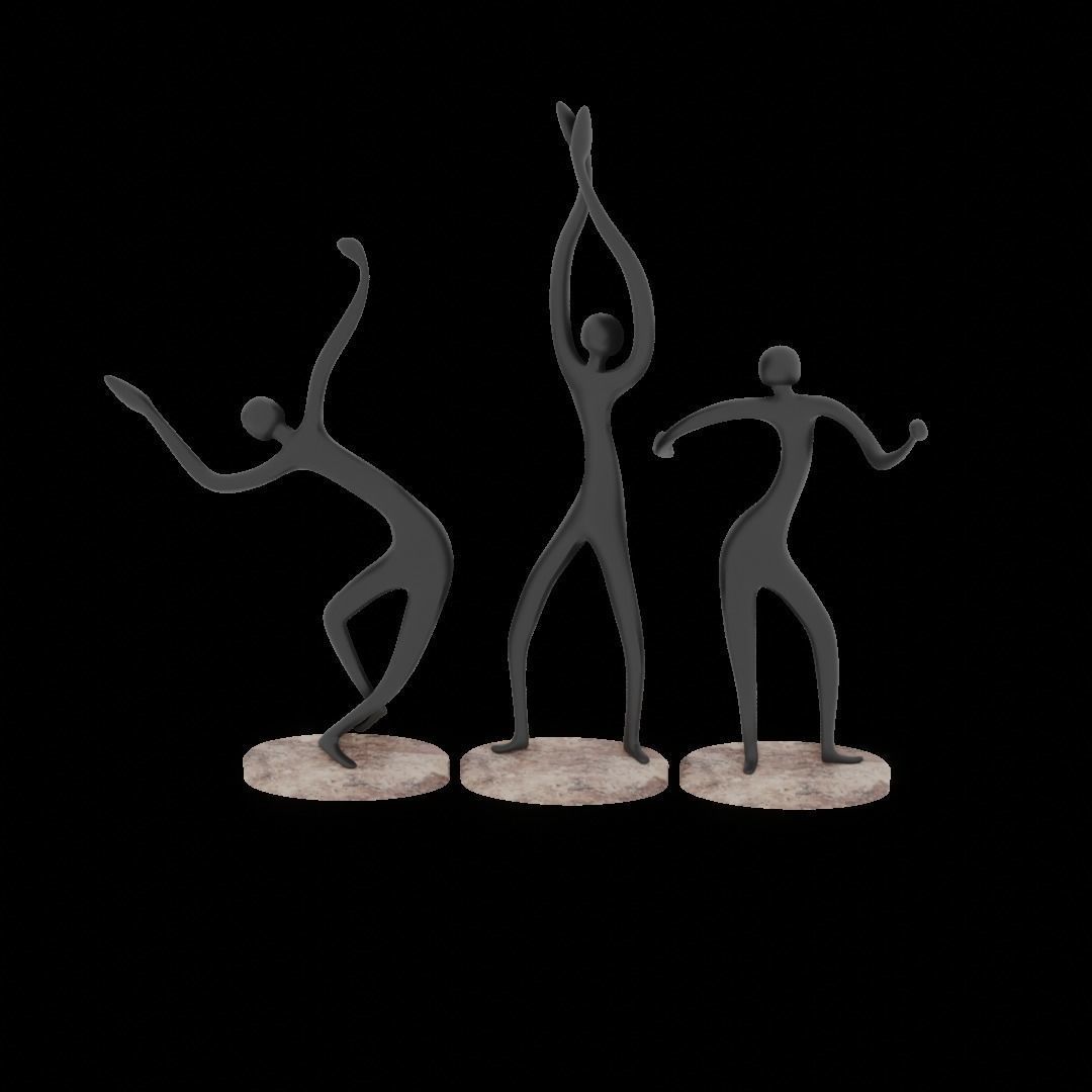 Abstract dance Figurine 3D model_1