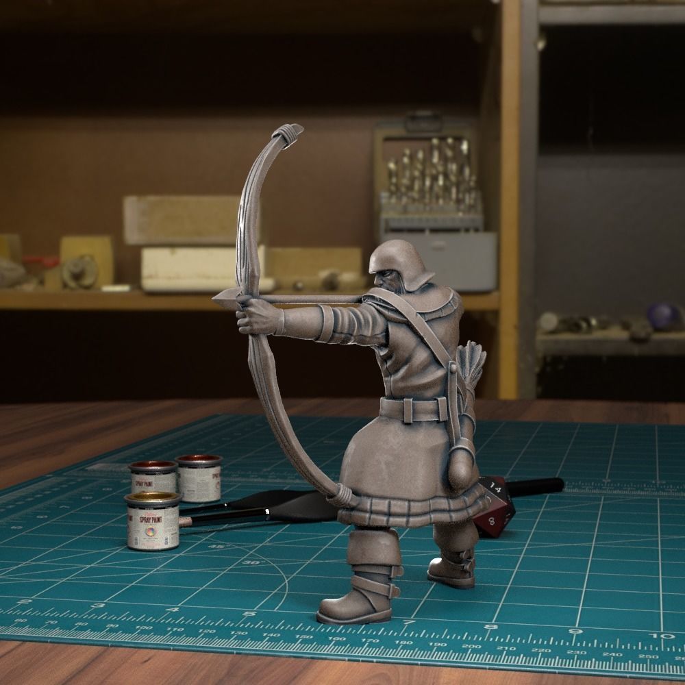 Northern Guard Archer - Pre-Supported 3D print model_2