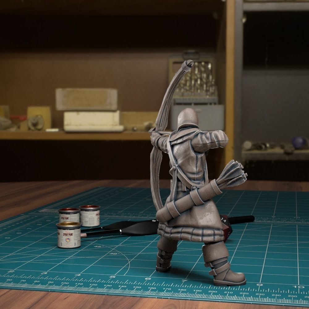 Northern Guard Archer - Pre-Supported 3D print model_3