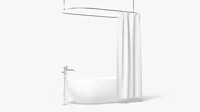 Shower Curtain with Bath Interior Elements