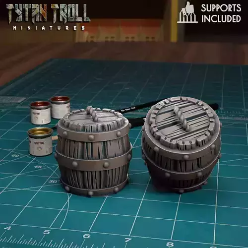 Closed Barrel - Pre-Supported 3D print model