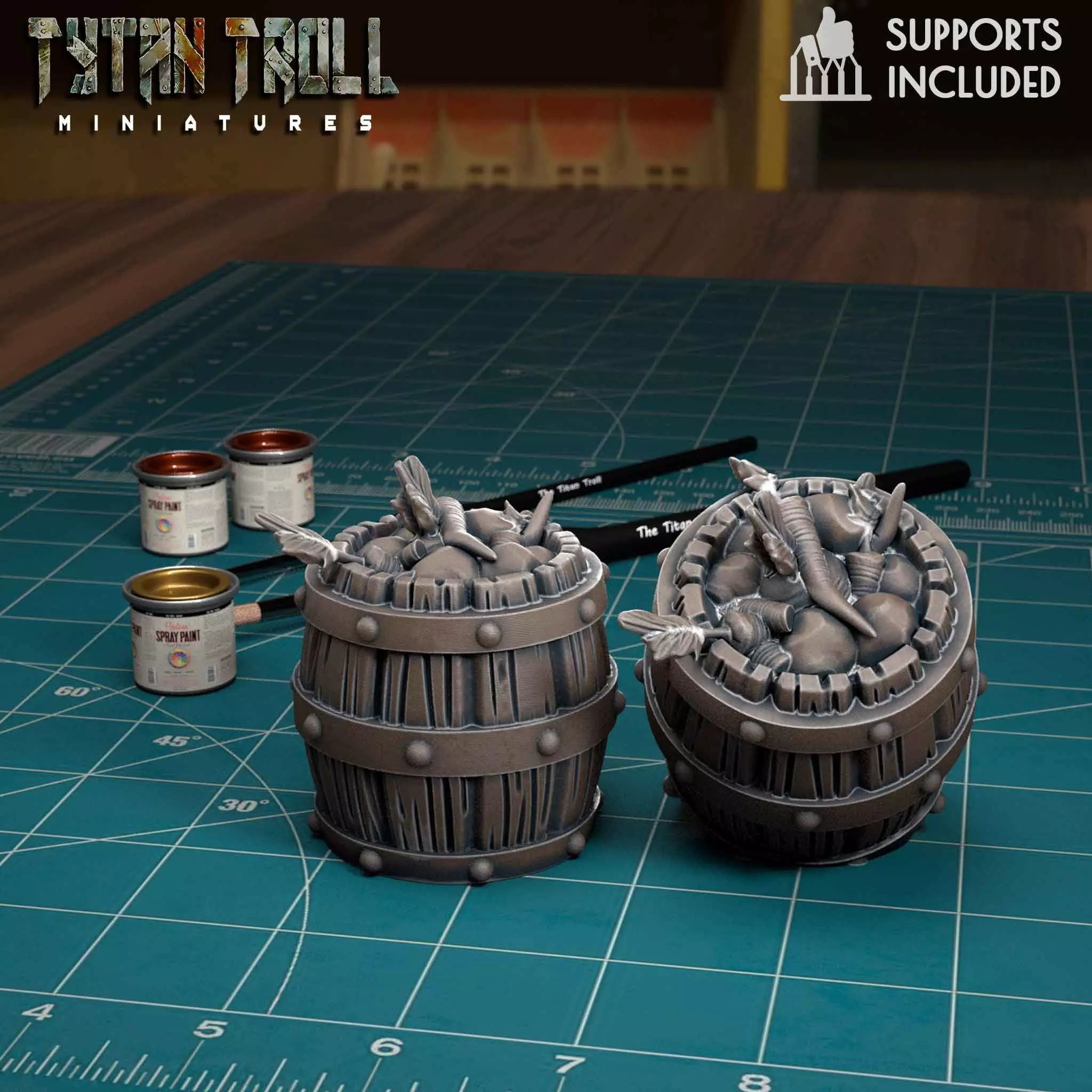 Vegetable Barrels - Pre-Supported 3D print model