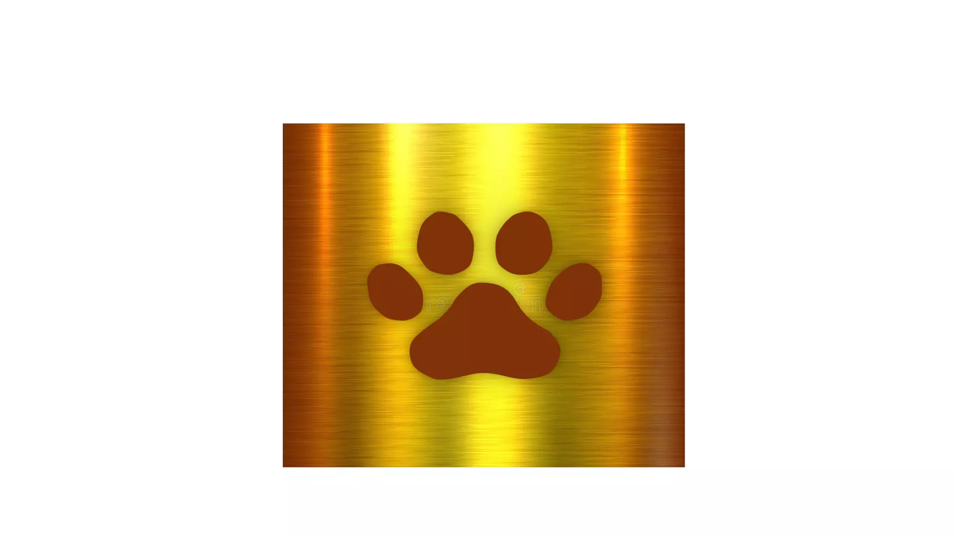 Dog Paw Golden Low-poly 3D model